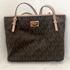 Michael Kors Monogram MK Jet Set Travel Diaper Bag
